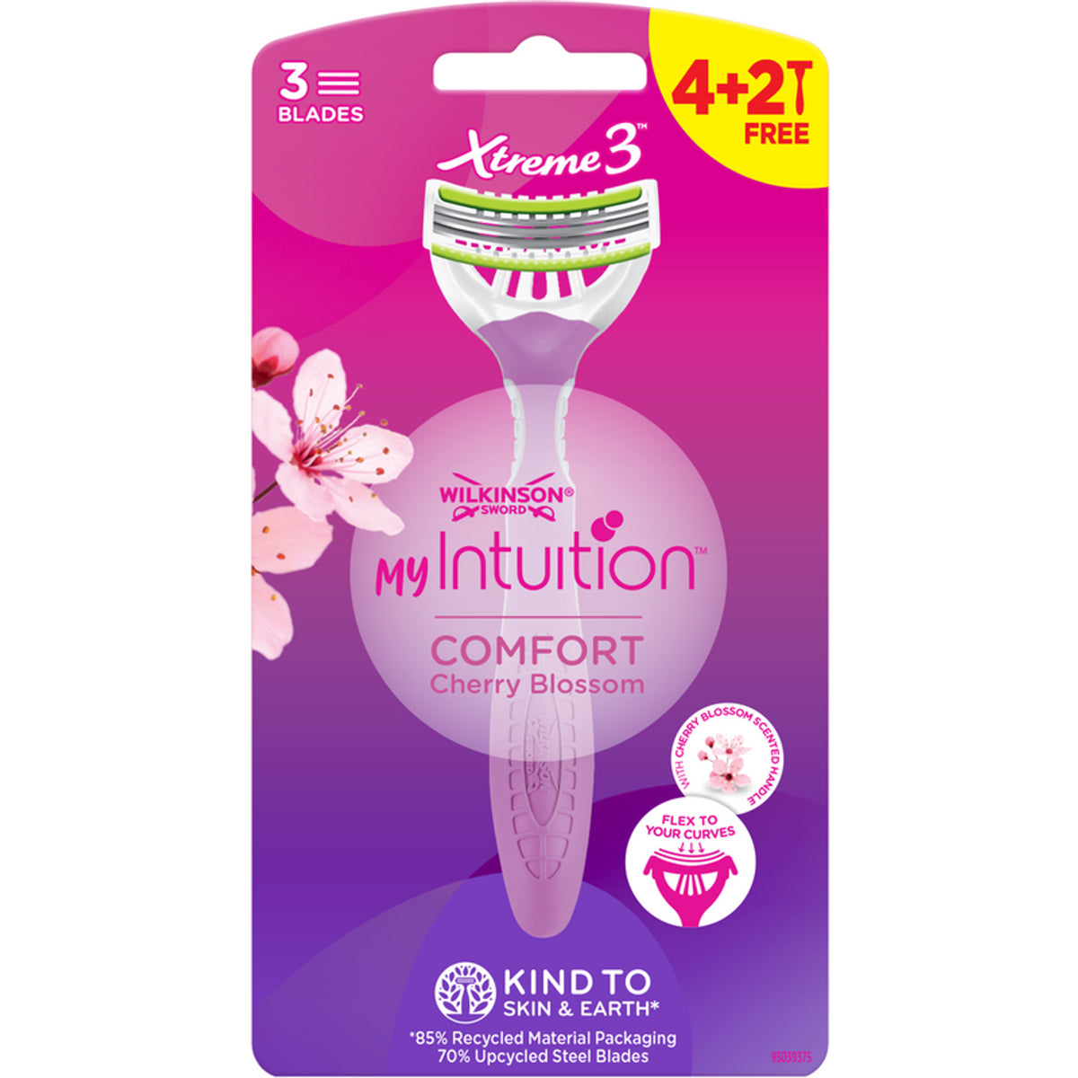 Wilkinson xtreme3 ​​mon intuition rasoio Comfort Cherry Blossom USA & lance 4 + 2 pièces femme