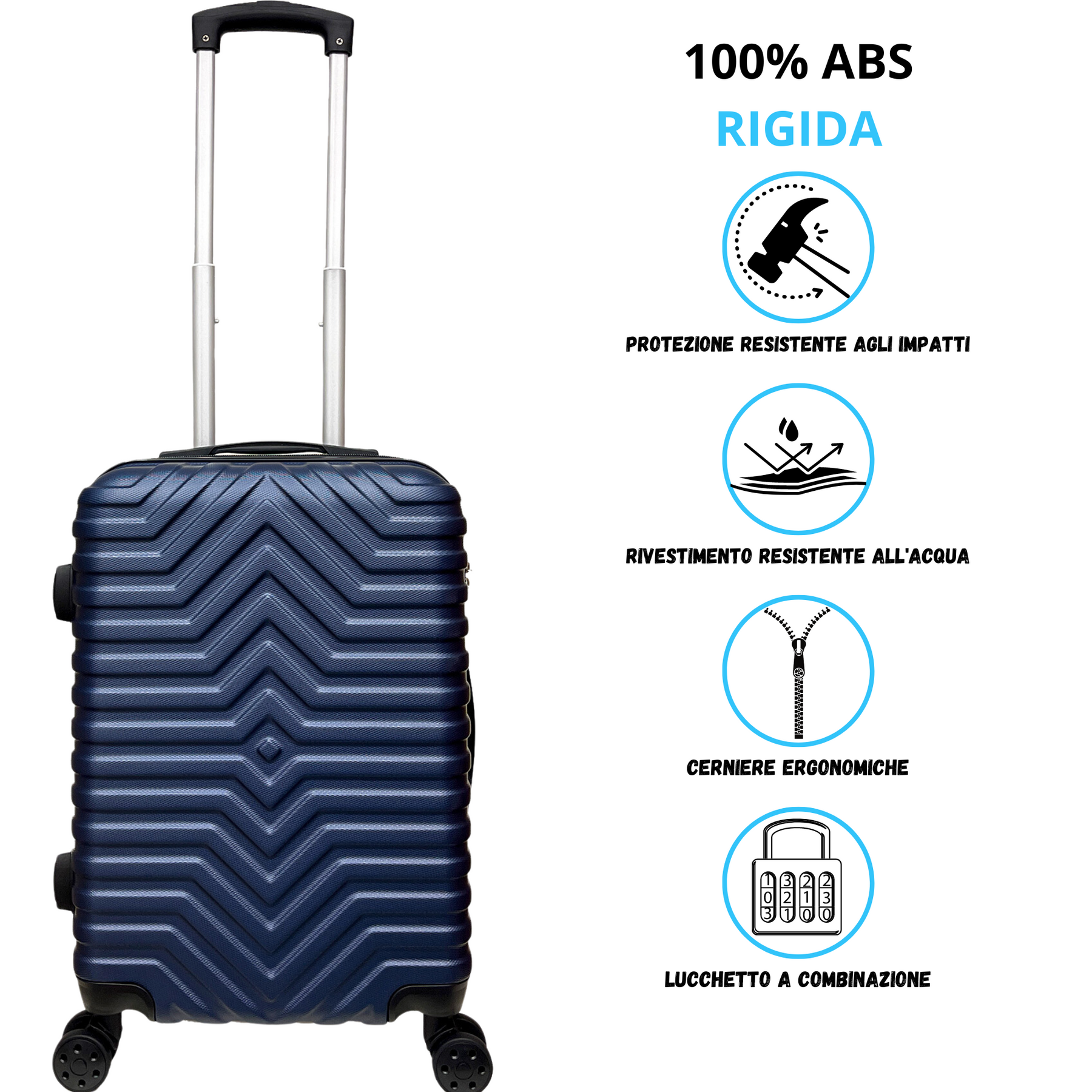 Grote harde bagage stijve bagage 55x37x22cm ultralicht in ABS - Houd bagage vast
