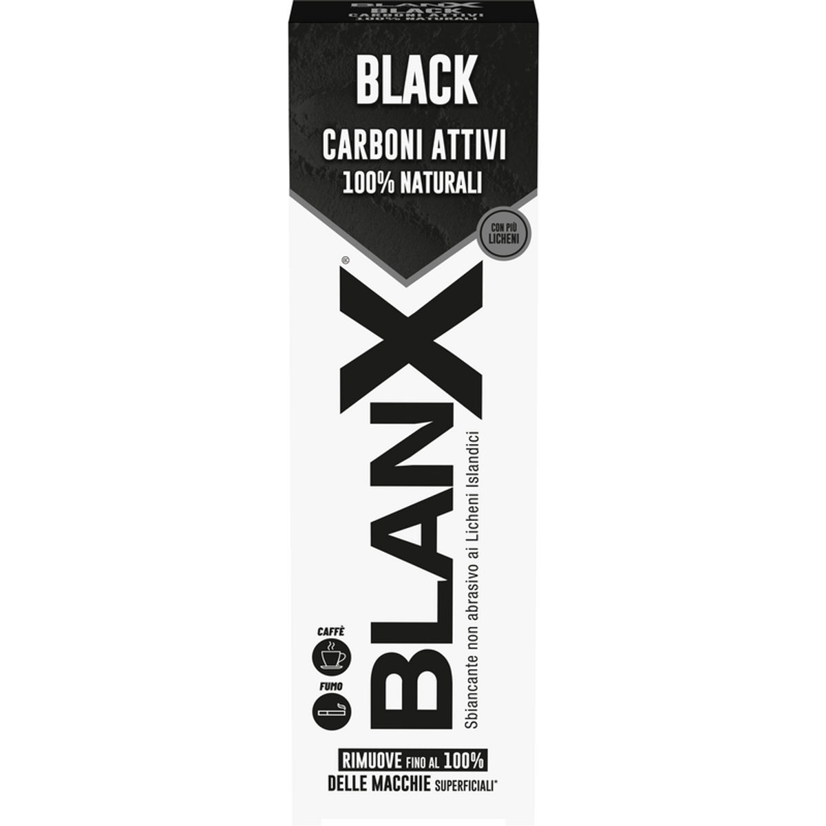 Pasta de dente blanx preto carboni ativo 75 ml