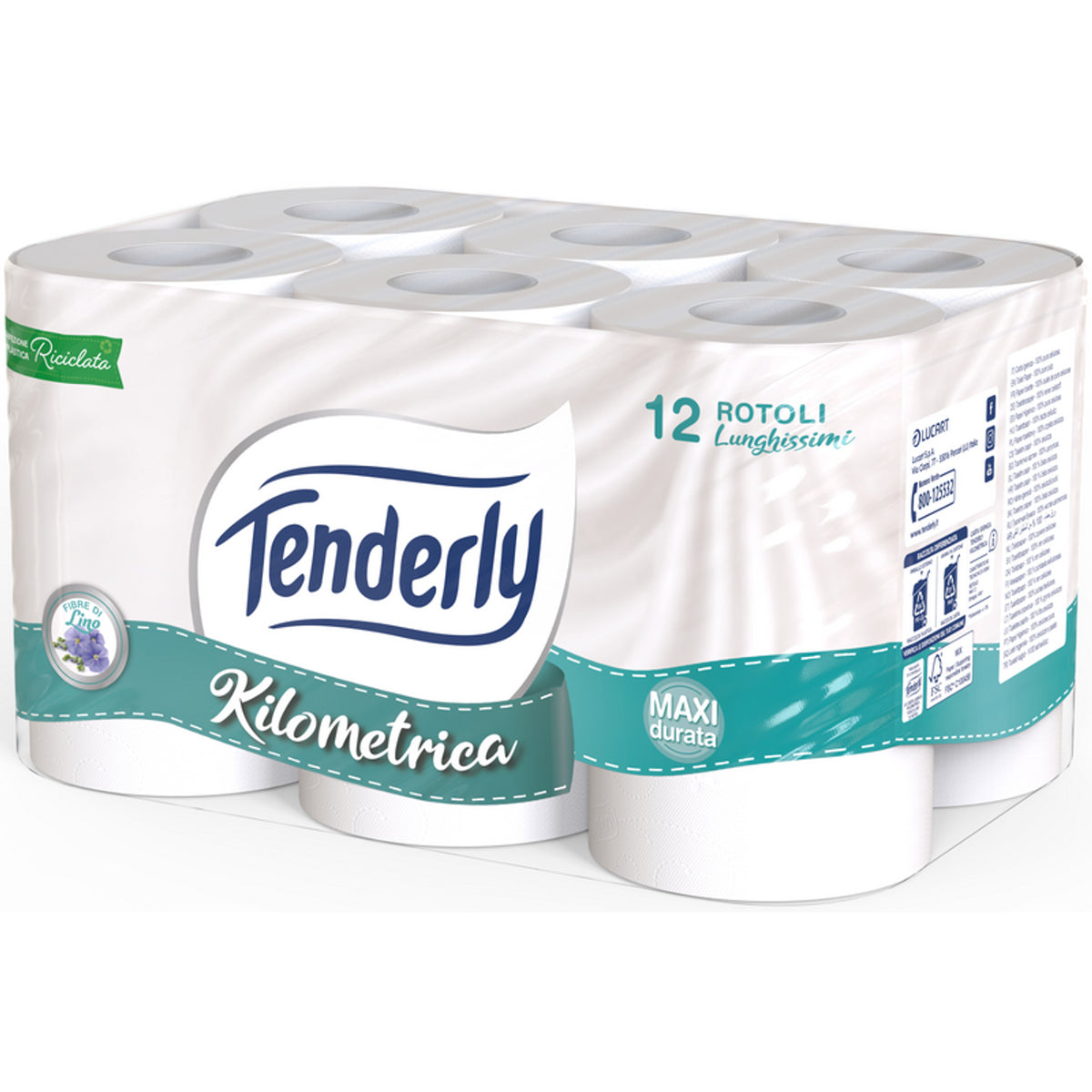 Tenderly toilet paper kilometric lino fiber 12 rolls