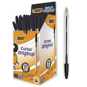 Bic Crystal Oryginalna końca pióra kuli 1 mm średnie czarne rozciąganie 1 szt.