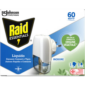 Raid Essentials Elettrico Base + Ricarica Liquida 36 ml 60 Notti Inodore