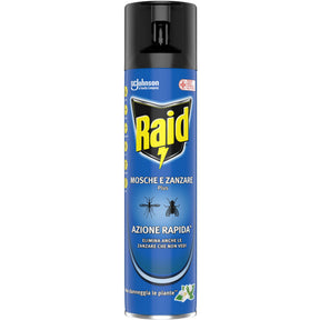 RAID inseticida Spray moscas e mosquitos mais ação rápida 400 ml