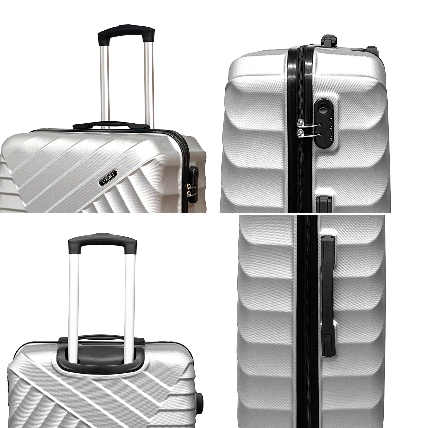 Ormi DuoLine Keménytokos Nagyméretű Utazótáska 75x50x30 cm, Ultra könnyű ABS anyagból, 4 forgó 360°-as kerékkel
