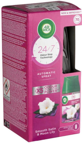 Air Wick Freshmatic Spray déodorant automatique pour les environnements lisses Satin et Lily Moon 250 ml