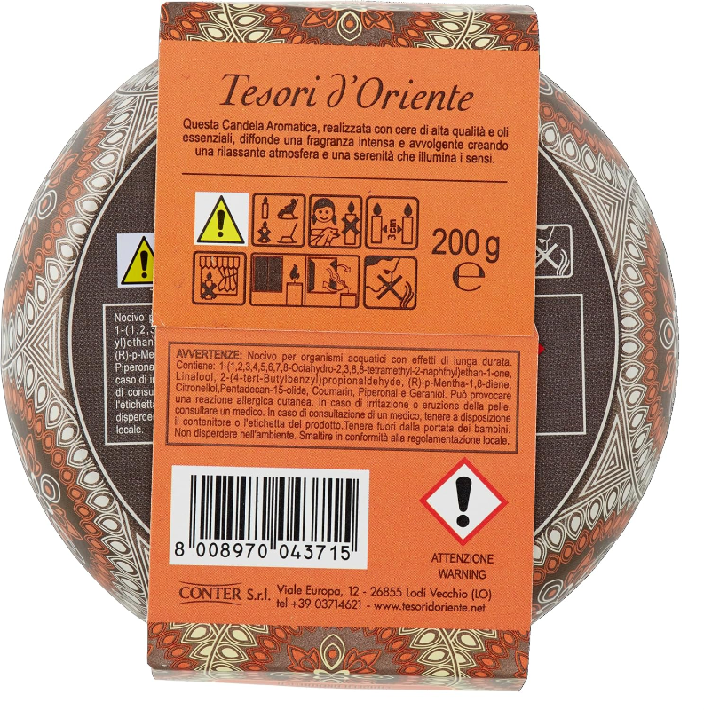 East treasures Aromatic candle Fior di Loto 200 gr