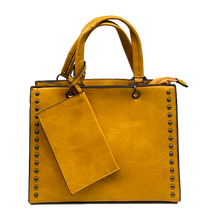 Alexia - dámská kabelka s ramenním popruhem s nýty a příslušenstvím portfolia