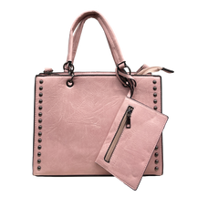 Alexia - sac à main pour femmes avec bandoulière avec rivets et accessoire de portefeuille