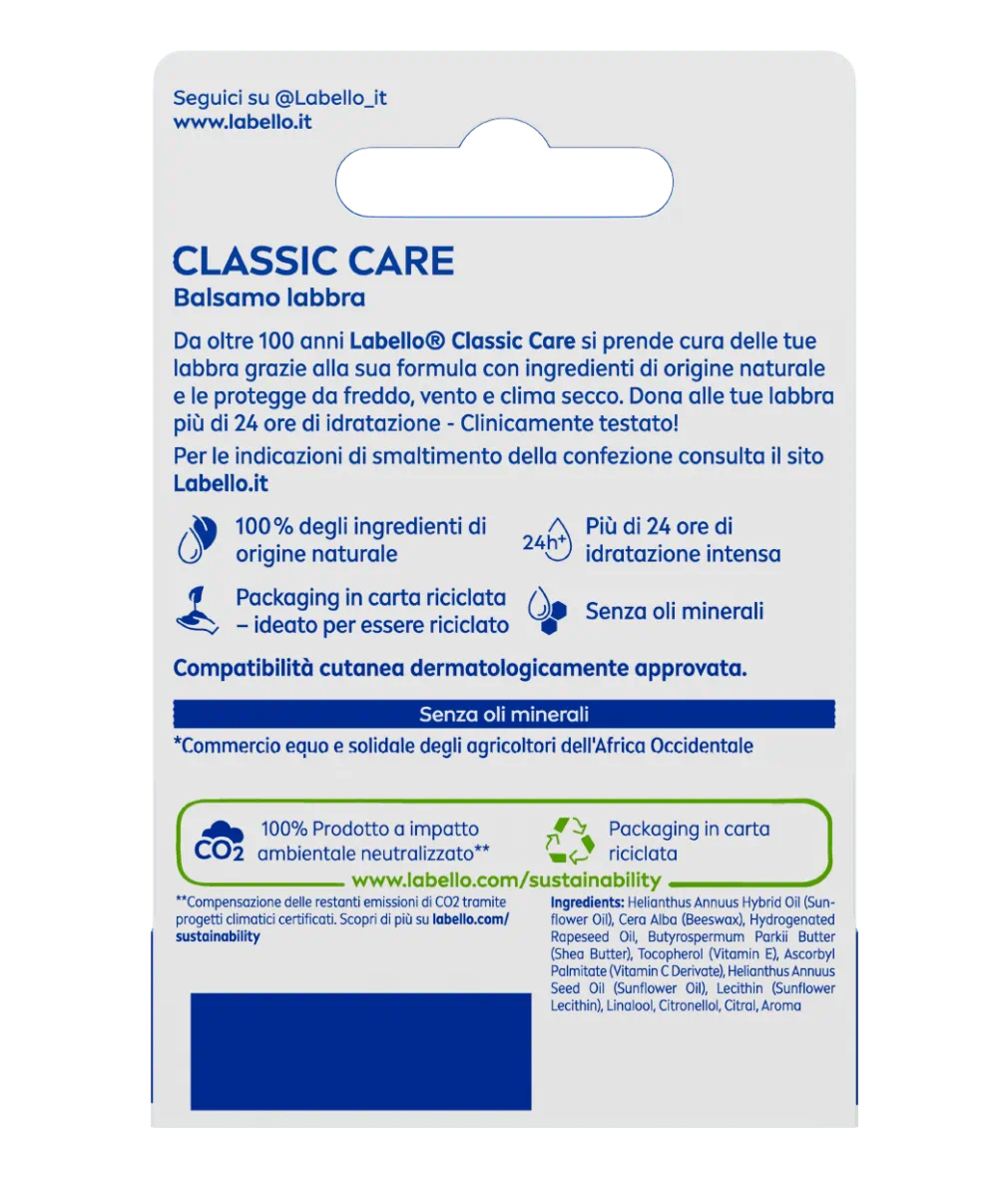 Labello Burrocacao Classic Care 24h+ Idratazione