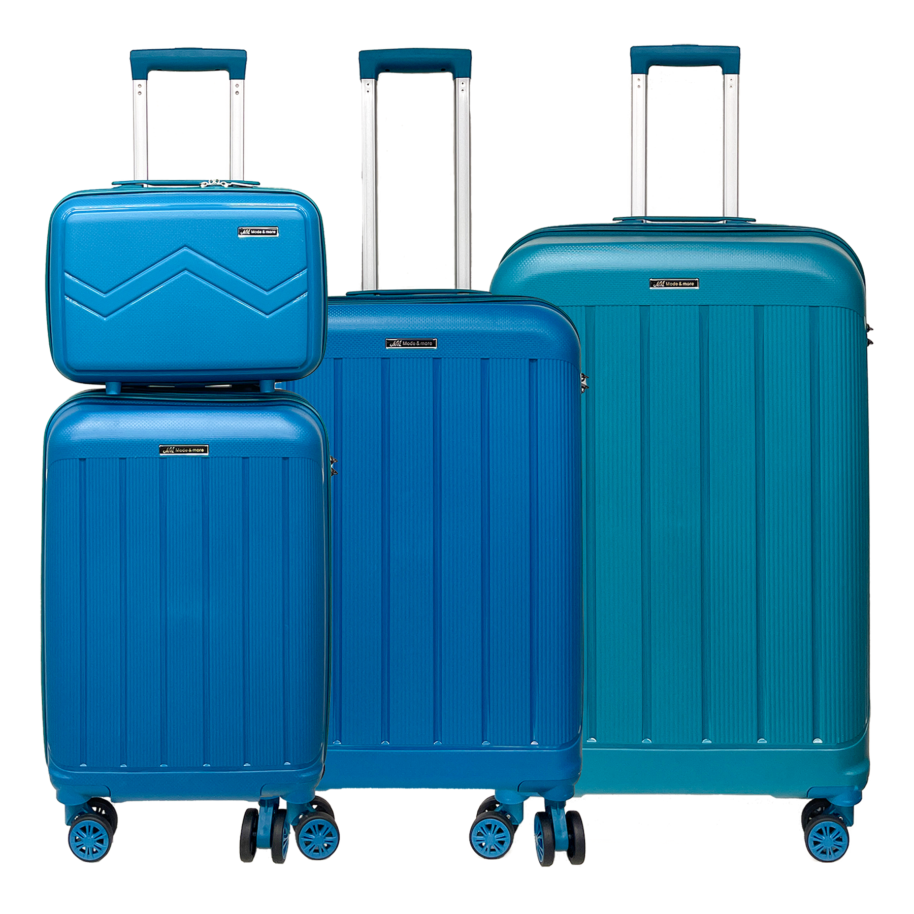 Σετ 4 βαλίτσες μαλακού πολυπροπυλενίου με TSA κλειδαριά και τρόλεϊ ομορφιάς