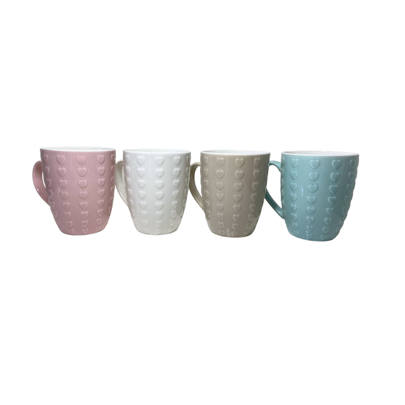 Hart Porselein Cup met handvat van 300 ml diverse kleuren