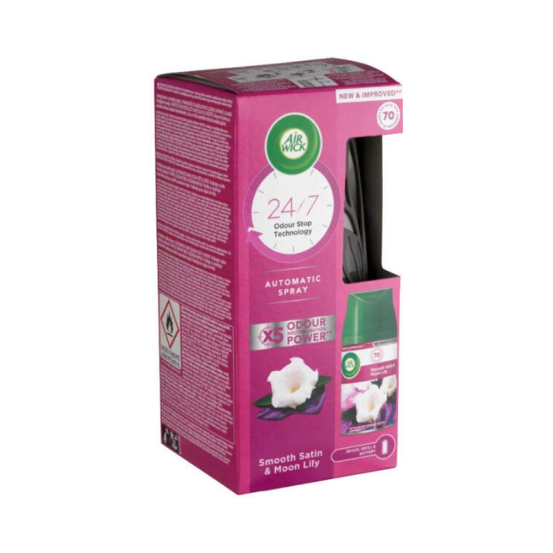 Air Wick Freshmatic Spray Automatisch deodorant voor gladde omgevingen Satin & Moon Lily 250ml