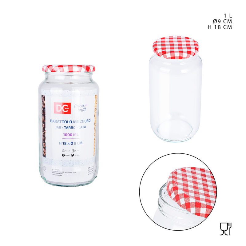 Glass jar with lid 1L