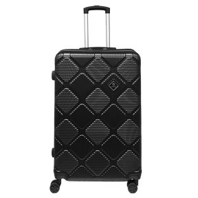 „Darmi Diamond Lux“: didelis lagaminas 75x50x30 cm, standus ir ypač lengvas vežimėlis, 86 ° dinaminiai ratai