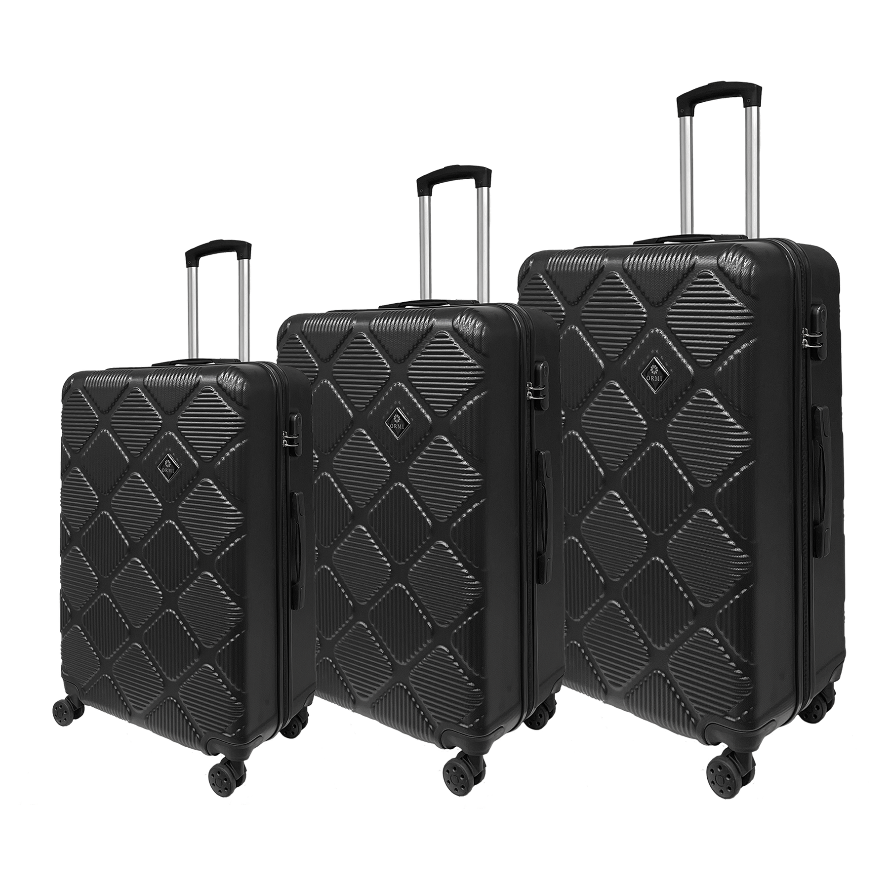 Sada 3 kufrů na kolečkách Ormi WavyLine z lehkého tvrdého ABS - Malý, Střední a Velký