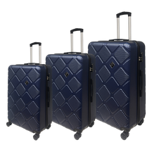 Sæt med 3 kufferter fra Ormi WavyLine i ultralækkert stift ABS-materiale: Lille, Mellem og Stor