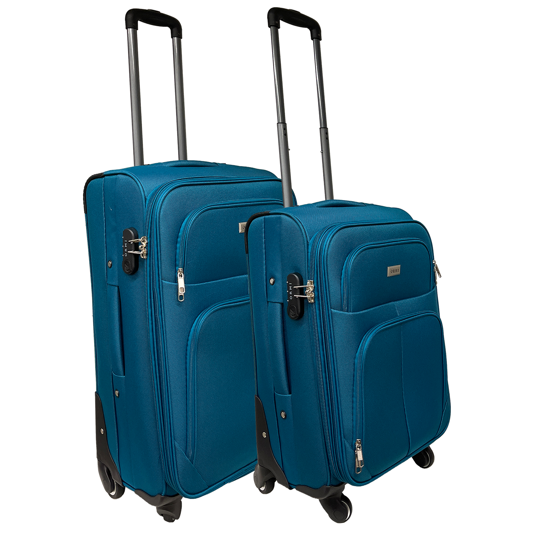 Ensemble de valises Ormi semi-rigides, extensibles, bagage à main + valise moyenne - Tissu antichoc et résistant