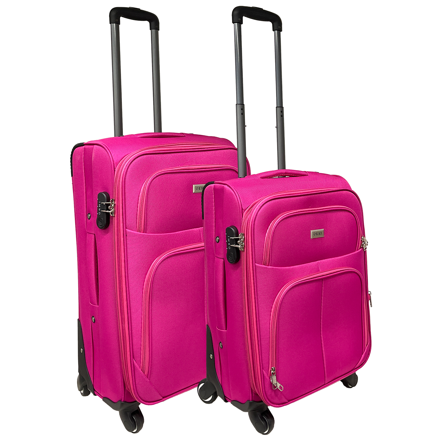 Set Ormi halfharde, uitzetbare handbagagekoffer + middelgrote koffer - Schokbestendige en duurzame stof