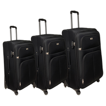 Set 3 Koffer Semigid Hoser erweiterbar in schockierenden Stoff | Abmessungen: Kleine 55 cm, mittel 65 cm, 75 cm groß