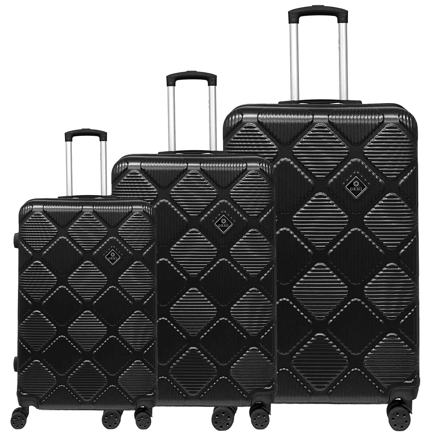 Zestaw 3 walizek na kółkach Ormi WavyLine z tworzywa ABS - Mała, Średnia i Duża, ultralekka