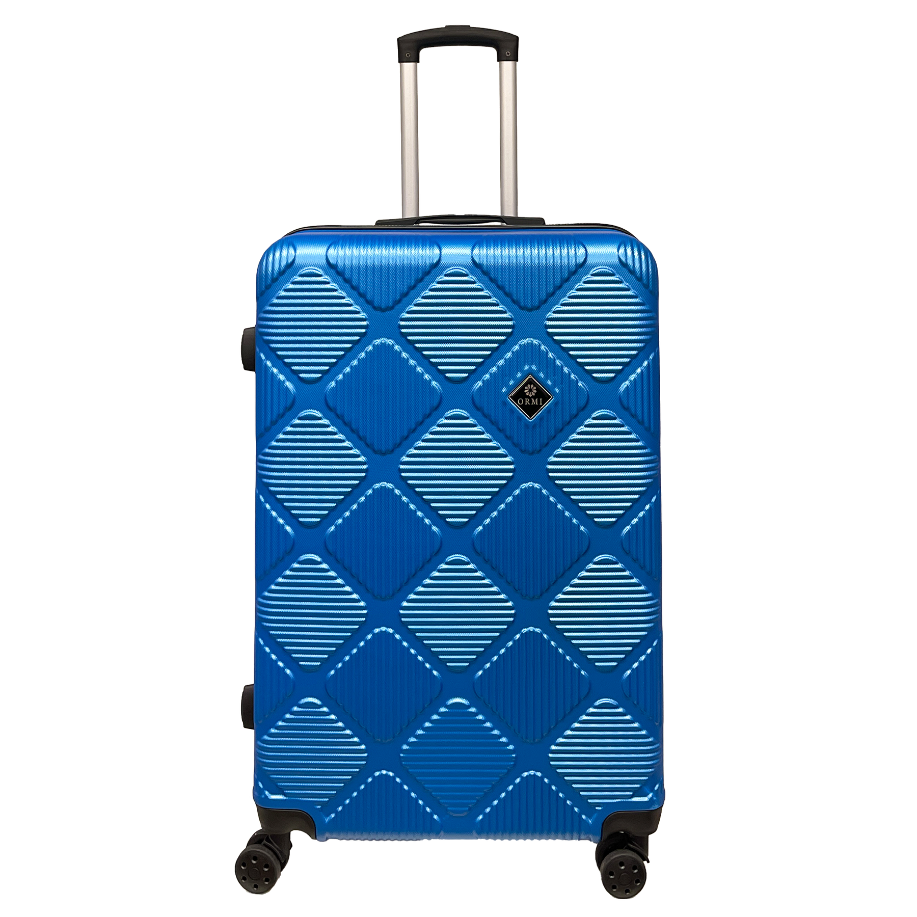 „Darmi Diamond Lux“: didelis lagaminas 75x50x30 cm, standus ir ypač lengvas vežimėlis, 86 ° dinaminiai ratai