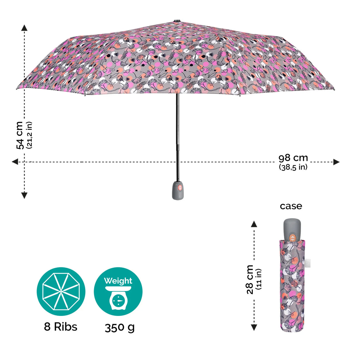 Vis parapluie ouverts et fermer les pois colorés automatiques