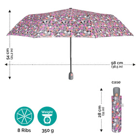 Screws umbrella open and close colorful polka dots automatic