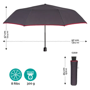 Pearls Umbrella Man Manual Couleur solide avec bordure