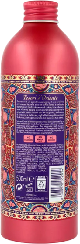 Tesoros del este Baño Aterroladoras aromáticas de crema de ensueño granada y té rojo 500ml