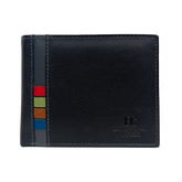 EC Coveri Men's Wallet in Vera Leather with colorful stripes