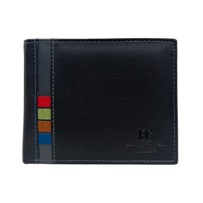 EC Coveri Men's Wallet in Vera Leather with colorful stripes