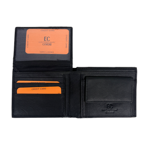 EC Coveri Men's Wallet en cuir Vera avec des rayures colorées