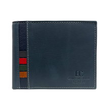 EC Coveri Men's Wallet en cuir Vera avec des rayures colorées