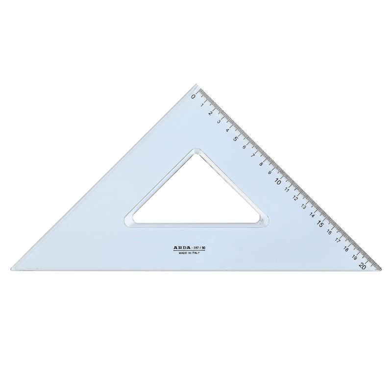 Arda Uni – Quadratisch 45° 35 cm aus transparentem Kunststoff