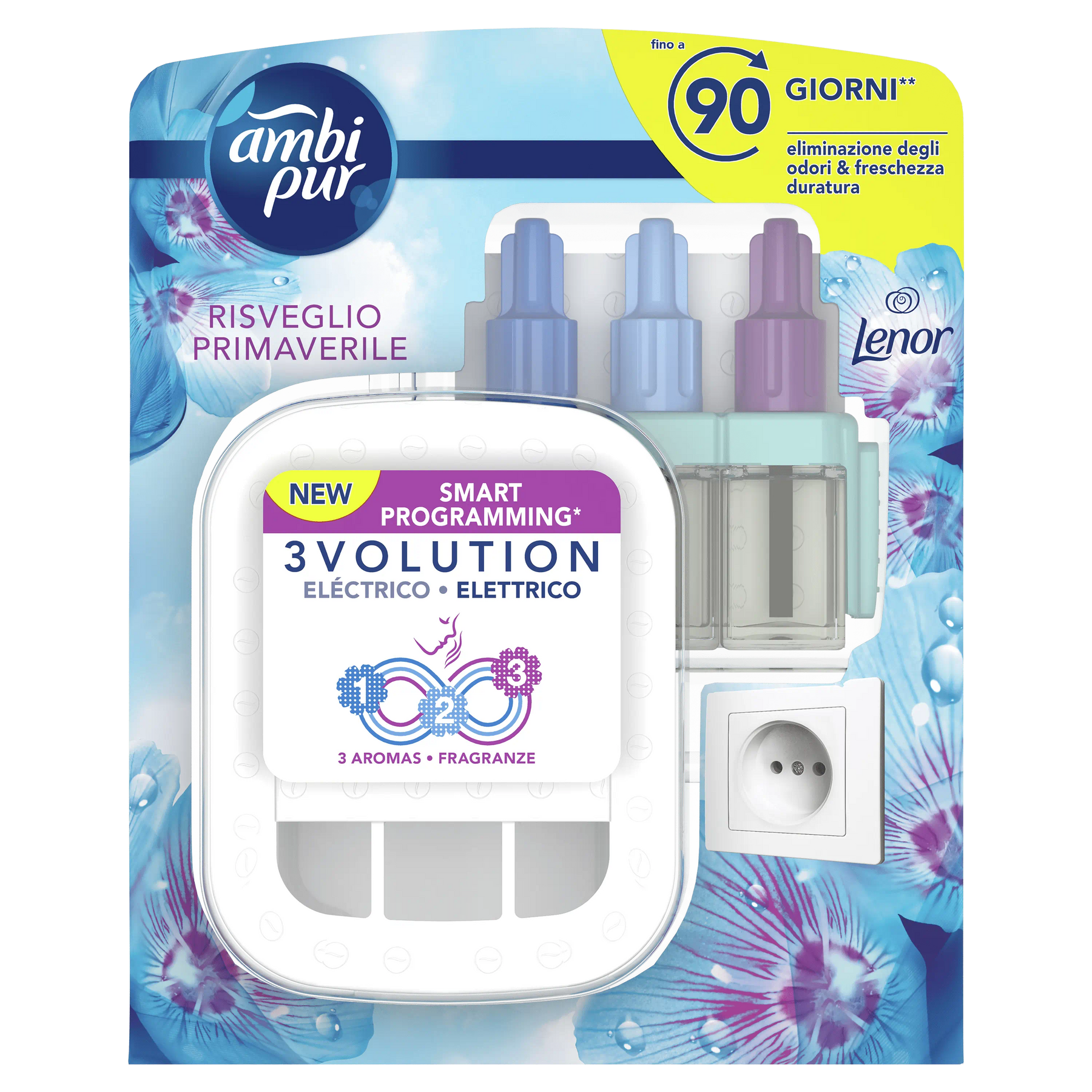 Ambipur 3 Volution Elektrische Differie + Frühlingswanderung 20 ml bis zu 90 Tage dauern