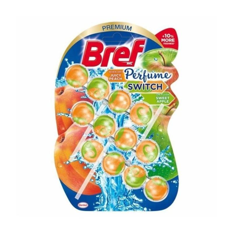 Comprimés de parfum Bref WC Interrupteur Double - Pêche et pomme 50g x 3 pièces