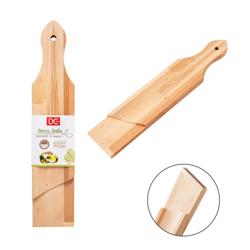 Natural wood salami cutting board with 37x7.5cm handle