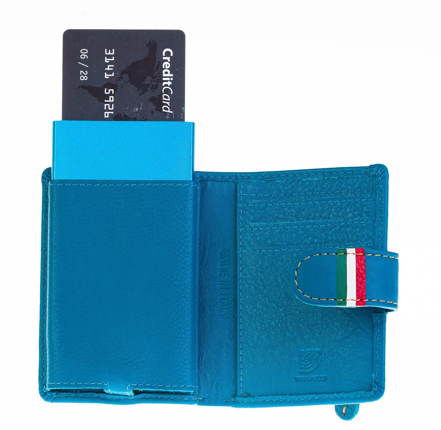 Portafoglio Uomo in Vera Pelle Caledon con Porta Carte in Alluminio e Blocco RFID