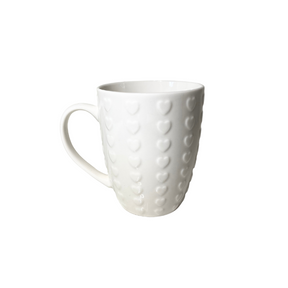 Heart porcelain cup with handle 300 ml assorted colors