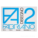 Fabriano - Album Da Disegno Ruvido 12 Fogli, 110 Gr Bianco - 33 X 48 Cm