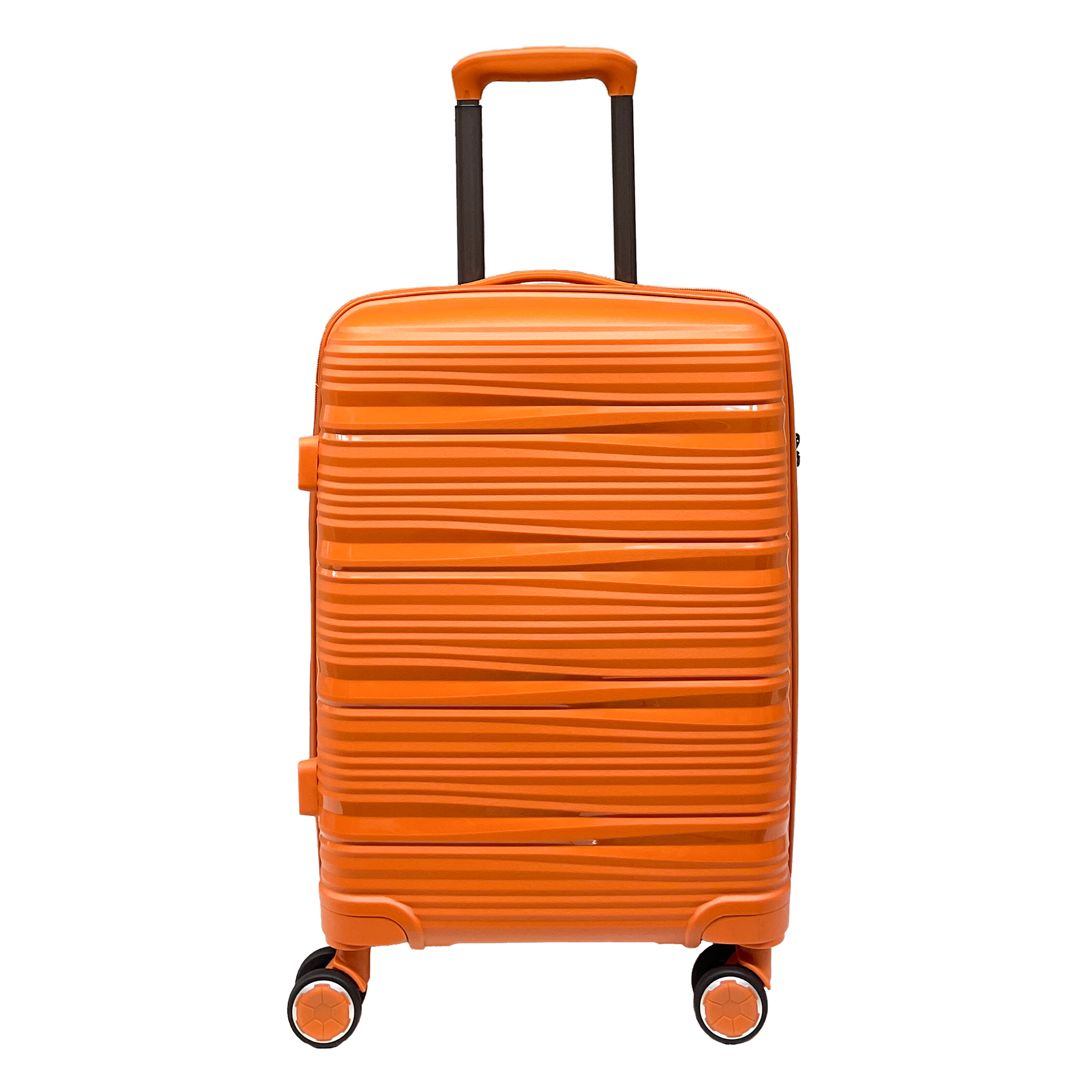 Vibrant Voyager: Hård handbagage Spinner i Tangerine - 360° hjul och TSA-lås