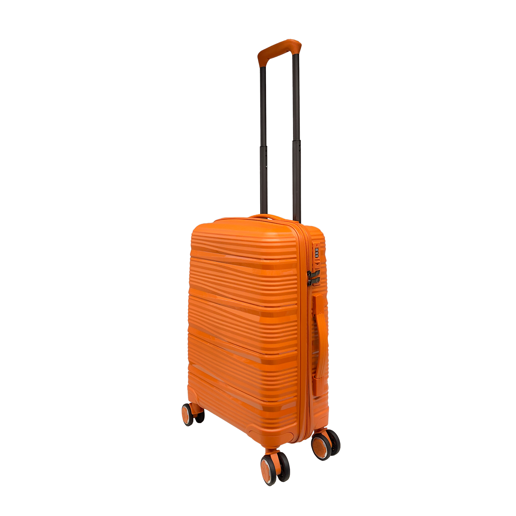 Vibrant Voyager: Harde handbagage Spinner in Tangerine - 360° wielen en TSA-slot