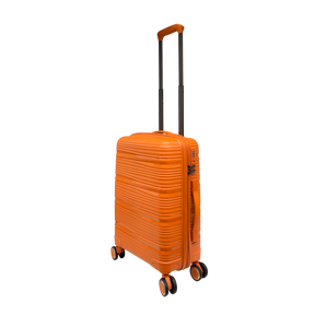 Vibrant Voyager: Bagagem de mão rígida Spinner em Tangerine - Rodas de 360° e fechadura TSA