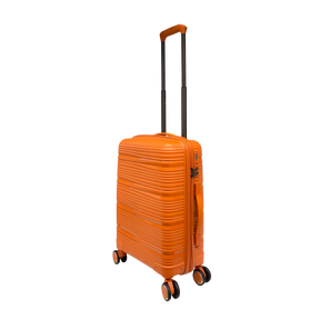 Vibrant Voyager : Valise rigide à main Spinner en Tangerine - Roues à 360° et serrure TSA