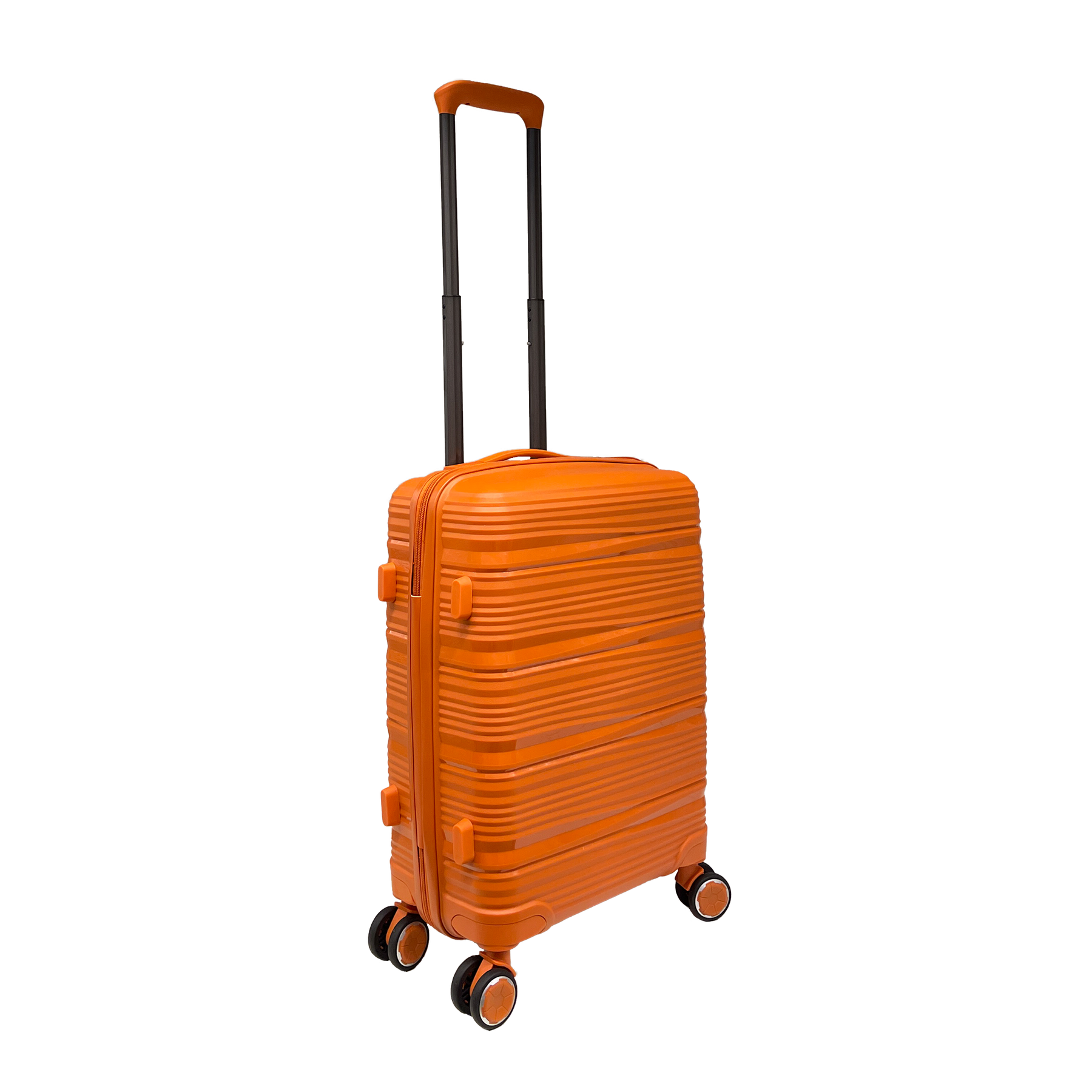 Vibrant Voyager: Bagagem de mão rígida Spinner em Tangerine - Rodas de 360° e fechadura TSA