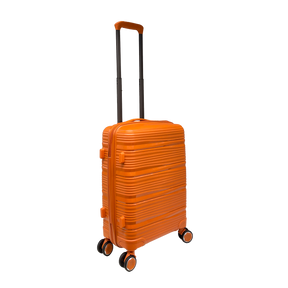 Vibrant Voyager : Valise rigide à main Spinner en Tangerine - Roues à 360° et serrure TSA