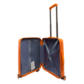 Vibrant Voyager : Valise rigide à main Spinner en Tangerine - Roues à 360° et serrure TSA