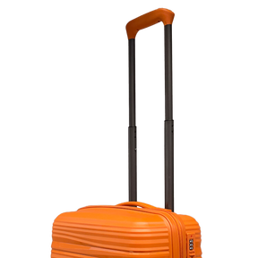 Vibrant Voyager : Valise rigide à main Spinner en Tangerine - Roues à 360° et serrure TSA