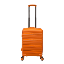 Vibrant Voyager : Valise rigide à main Spinner en Tangerine - Roues à 360° et serrure TSA