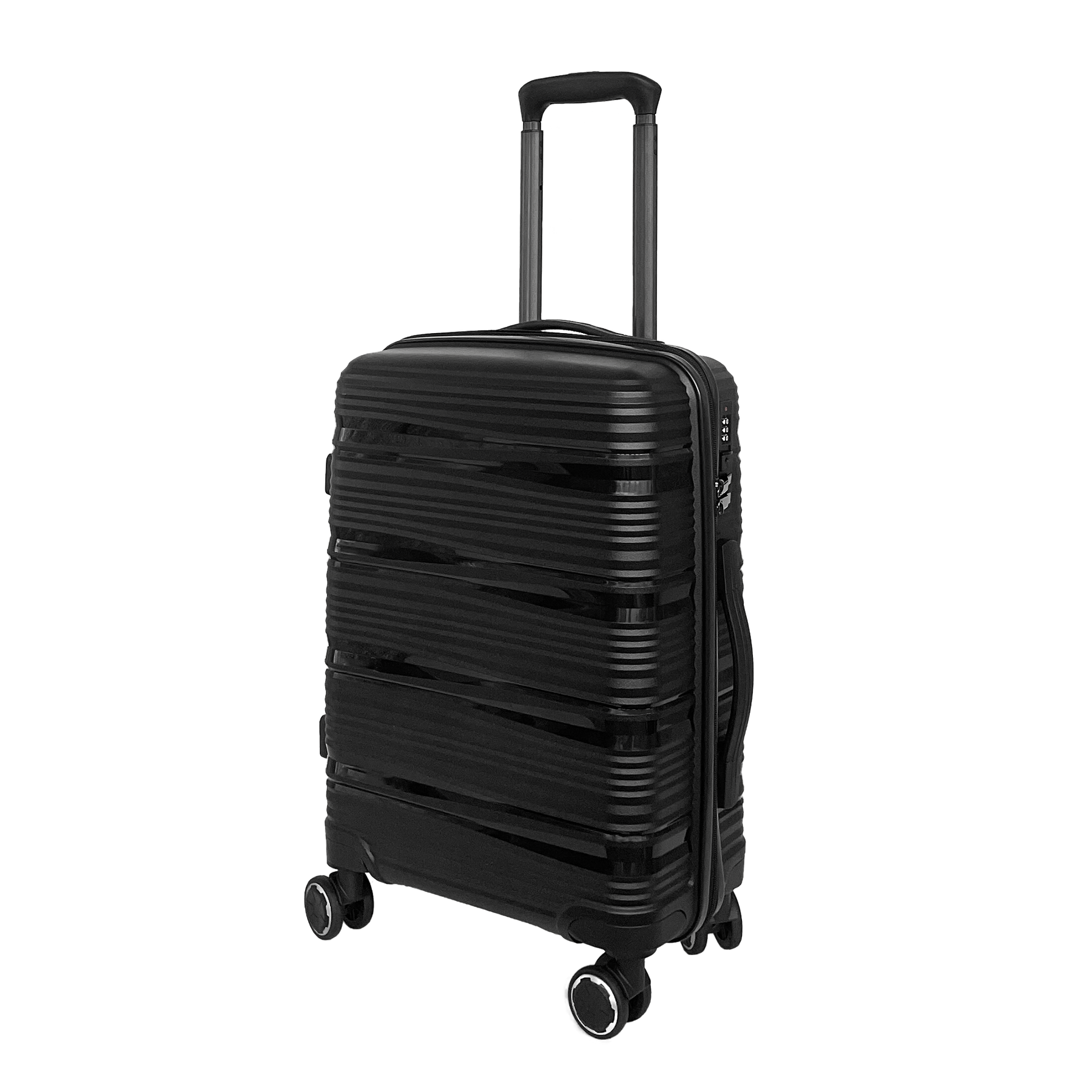 Vibrant Voyager : Valise rigide à main Spinner en Tangerine - Roues à 360° et serrure TSA